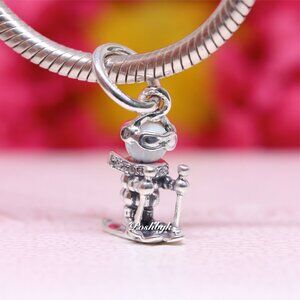 Pandora Bead Christmas Skier Dangle Sterling Silver Charm 793514C01